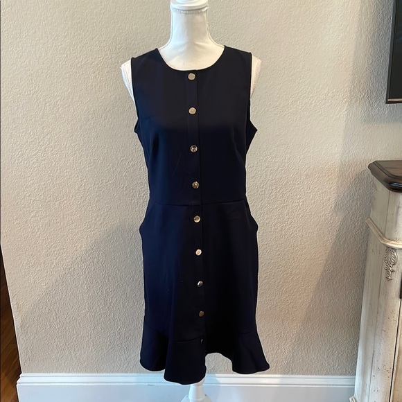 NWT Elegant Navy Sleeveless Dress by LOFT - Picture 1 of 7
